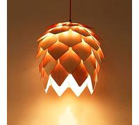 Bois Pinecone Creative Suspension Hauteur Réglable E27 Lustre Lumineux Style Moderne Restaurant Décoration Lampe Suspendue Éclairage À La Maison Droplight pour Chambre Cuisine Salle À Manger Change