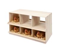 Bois Pondoir Poule 6 Compartiments 2 Étages Nid De Ponte pour Caille Canard | 94x44x58 cm Nid De Poule Nids De Ponte Construction Barrière Robuste avec Barre pour Volaille Élevage Jardin