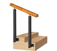 Bois pour escaliers extérieurs et intérieurs - Poteau réglable en fer forgé pour porche jardin béton et marches en bois (hauteur : 95 cm, taille : 60 cm)