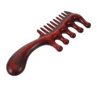 Bois Pourpre Peigne de Massage du Cuir Chevelu, Double Usage | Bois Pourpre, Dents Larges et Fines, Poignée Ergonomique, pour Bureau et Pause, Soin du Cuir Chevelu