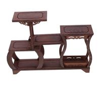 Bois Présentoir Sculpté Élégant à Plusieurs Niveaux, de Collection