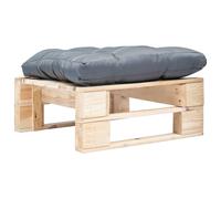 Bois Repose-pied Palette de Jardin et Coussin Rouge Table Basse Salon vidaXL