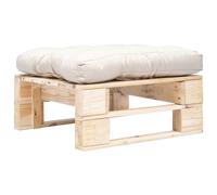 Bois Repose-pied Palette de Jardin et Coussin Rouge Table Basse Salon vidaXL