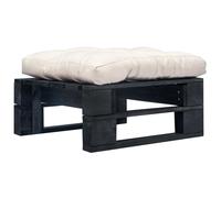 Bois Repose-pied Palette de Jardin et Coussin Rouge Table Basse Salon vidaXL