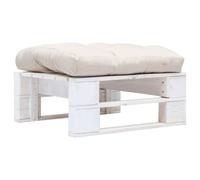 Bois Repose-pied Palette de Jardin et Coussin Rouge Table Basse Salon vidaXL