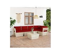 Bois rouge salon de jardin modulable 6 pieces 60 x 60 x 65 6 personnes