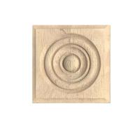 Bois Sculpté Decoratif Applique en bois massif sculptée sur, 4 pièces | Petite porte d'armoire carrée sculptée et décoration murale de fond(10cm F021)