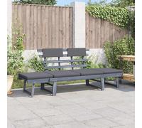 Bois Solide d'Acacia Banc de Jardin avec Coussins 2-en-1 190 cm Transat vidaXL