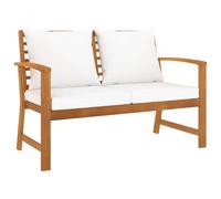 Bois Solide d'Acacia Banc de Jardin et Coussin Gris Foncé 120 cm Canapé vidaXL