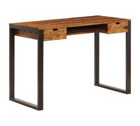 Bois Solide de Sesham Bureau Acier 110x55x78 cm Table d'Ecriture Maison vidaXL