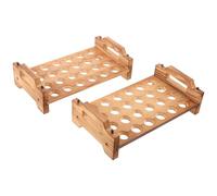 Bois Support à Œufs de Caille 24 Trous Empilable Double Couche | Plateau Rond, Rangement Cuisine et Fêtes, Limite le Roulage, Usage Quotidien Sûr