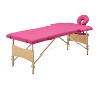 Bois Table de Massage Pliable 2 Zones Noir et Blanc Lit Cosmétique vidaXL