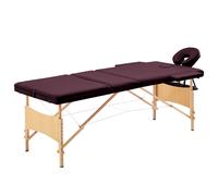 Bois Table de Massage Pliable 3 Zones Noir et Blanc Lit Banc Cosmétique vidaXL