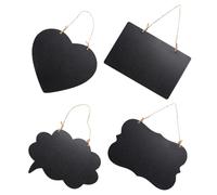 Bois Tableau Noir Noir Créatif Suspendu 4 pièces, Double Face | Écriture et Effaçage Faciles à Craie, Cordes, pour Messages D’Accueil, Menus de Restaurant et Événements