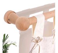 Bois Tringle à Rideau Avec 2 Support Et Vis, 25mm Diamètre Simples Tringle à Rideaux Petit Tringle à Rideaux De Fenêtre Pour Chambre Cuisine Porte DIY Décor (Sans Anneau)-140CM
