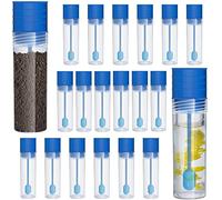 Boisbresil 20PCS Bouteille Sensorielle Vide avec Bouchons à Visser, Tube à Essai Plastique, Tubes D'échantillons avec Cuillère pour Laboratoire, Épices, Perles, Travaux Manuels (15 ml)