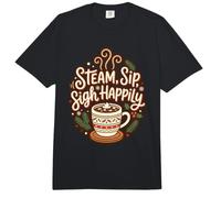 Boisson à la Vapeur, gorgée, soupir joyeusement pour Les fêtes de Fin d'année, Chocolat Chaud d'hiver Comfort Colors Adult Heavyweight T-Shirt
