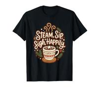 Boisson à la Vapeur, gorgée, soupir joyeusement pour Les fêtes de Fin d'année, Chocolat Chaud d'hiver T-Shirt Graphique avec Valeur