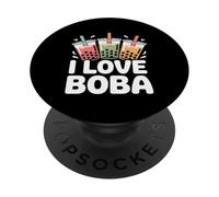Boisson au thé à Bulles I Love Boba PopSockets PopGrip Adhésif