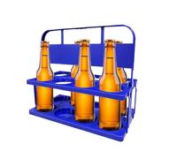 Boisson Carrier, Beverage Bottle Crate, Portable Beer Bucket, Reusable Beer Carrier, Foldable Beer Crate, 8-Pack Beer Holder, Foldable Beer Bottle Crate for Parties, Camping, and Outdoor Events, bleu,