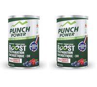 Boisson energetique PUNCH POWER | Boost énergétique -3H | Poudre energisante sport energie & hydratation | Vitamine b12 + glucides + electrolytes | Goût fruits rouges | Made in France (Lot de 2)