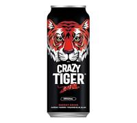 Boisson Énergisante Crazy Tiger - Canette 500ml pour un Boost Vitalité et Performance | Cola Rafraîchissant aux Notes Exotiques - Le Lot De 4