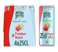 Boisson gazeuse aromatisée à la fraise et kiwi,4 x 25 cl