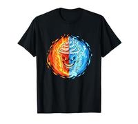 Boisson glacée Hot Cold Fire Crazy Evil Cup Face T-Shirt