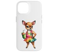 Boisson Smoothie Tropicale en Forme de cerf Fauve pour l'été Coque pour iPhone 14