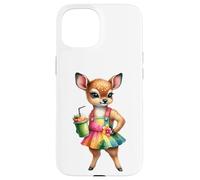 Boisson Smoothie Tropicale en Forme de cerf Fauve pour l'été Coque pour iPhone 15