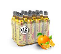 BOISSON TESTORINE - Boisson Preworkout Booster Energie Riche en Tribulus, Guarana, Acérola, Caféine, Vitamines - Pack de 12 bouteilles de 500 ml - Saveur Orange - Eric Favre