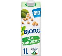 Boisson Végétale bio Lait Soja nature sans sucres BJORG - La brique de 1 L Lot De 4 - Par Lot