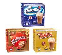 Boissons au Chocolat - Dolce Gusto Compatible - 24 Capsules - Maltesers, Twix, Milkyway (8 chaque)