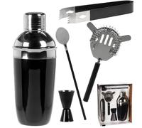 Boissons et cocktails Shaker Boston Drink Maker acier 5 pièces noir brillant