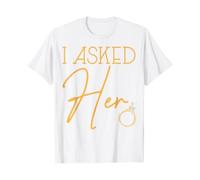 boiszeda Il m'a demandé et J'Ai Dit Oui T-Shirt J'Ai Enfin Fait ma Demande en Mariage T-Shirt avec des Phrases drôles pour Couples pour Femmes/Hommes