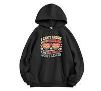 boiszeda Je ne Peux Pas discuter avec Mon Mari il est Plus âgé Que Moi et Les Personnes âgées n'écoutent Pas Sweat à Capuche avec Inscription Humoristique