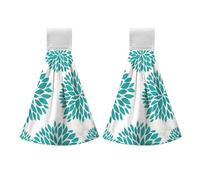 boiszeda Lot de 2 Serviettes à Motifs Floraux géométriques Mignons, Douces et Ultra-absorbantes, adaptées à la Cuisine et à la Salle de Bain, à Suspendre (32 x 48 cm)