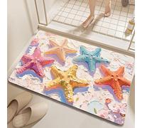 boiszeda Mignon 3D Visuel Coquille Étoile de Mer Diatomite Tapis de Bain Absorbant Vite Séchant Anti-Dérapant Salle de Bain Porte