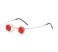 boiszeda Mini-lunettes de soleil rondes à monture rabattable style steampunk Lunettes de soleil vintage hippie non polarisées, protection UV400, monture pliable