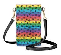 boiszeda Sac à bandoulière léger pour femmes et filles avec imprimé patte de chien mignon téléphone portable sac messager à bandoulière réglable porte-cartes pour les déplacements quotidiens