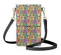 boiszeda Sac à bandoulière léger pour femmes et filles avec imprimé patte de chien mignon téléphone portable sac messager à bandoulière réglable porte-cartes pour les déplacements quotidiens