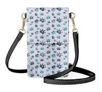 boiszeda Sac à bandoulière léger pour femmes et filles avec imprimé patte de chien mignon téléphone portable sac messager à bandoulière réglable porte-cartes pour les déplacements quotidiens