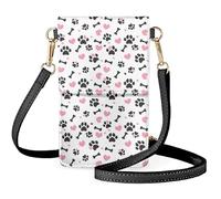 boiszeda Sac à bandoulière léger pour femmes et filles avec imprimé patte de chien mignon téléphone portable sac messager à bandoulière réglable porte-cartes pour les déplacements quotidiens