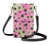 boiszeda Sac à bandoulière léger pour femmes et filles avec imprimé patte de chien mignon téléphone portable sac messager à bandoulière réglable porte-cartes pour les déplacements quotidiens