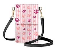 boiszeda Sac à bandoulière léger pour femmes et filles avec imprimé patte de chien mignon téléphone portable sac messager à bandoulière réglable porte-cartes pour les déplacements quotidiens