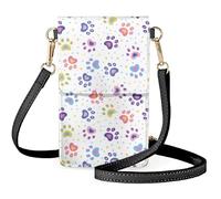 boiszeda Sac à bandoulière léger pour femmes et filles avec imprimé patte de chien mignon téléphone portable sac messager à bandoulière réglable porte-cartes pour les déplacements quotidiens