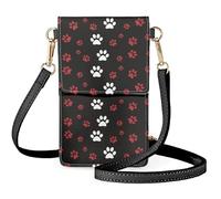 boiszeda Sac à bandoulière léger pour femmes et filles avec imprimé patte de chien mignon téléphone portable sac messager à bandoulière réglable porte-cartes pour les déplacements quotidiens