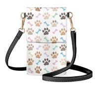 boiszeda Sac à bandoulière léger pour femmes et filles avec imprimé patte de chien mignon téléphone portable sac messager à bandoulière réglable porte-cartes pour les déplacements quotidiens