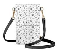 boiszeda Sac à bandoulière léger pour femmes et filles avec imprimé patte de chien mignon téléphone portable sac messager à bandoulière réglable porte-cartes pour les déplacements quotidiens
