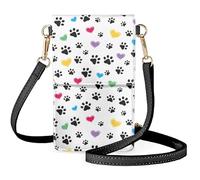boiszeda Sac à bandoulière léger pour femmes et filles avec imprimé patte de chien mignon téléphone portable sac messager à bandoulière réglable porte-cartes pour les déplacements quotidiens